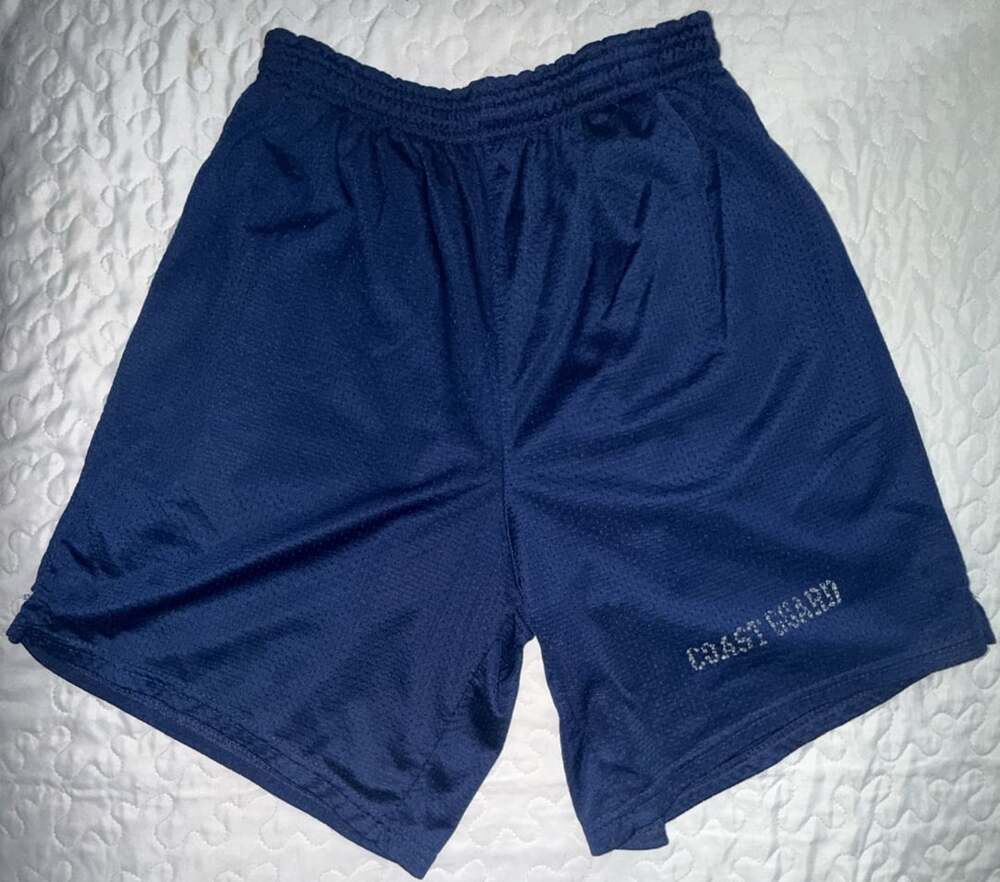 Coast Guard Mesh Athletic Training Shorts Navy Blue
